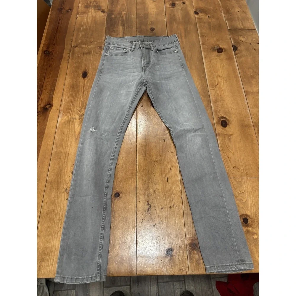 Levi's Women's W28 L32 Grey Distressed Slim Skinny Jeans Faded Wash